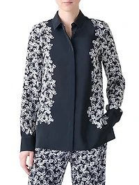 Daisy Print Crêpe De Chine Blouse