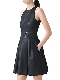 Metallic A-Line Minidress