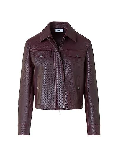 Pin Dot Leather Jacket