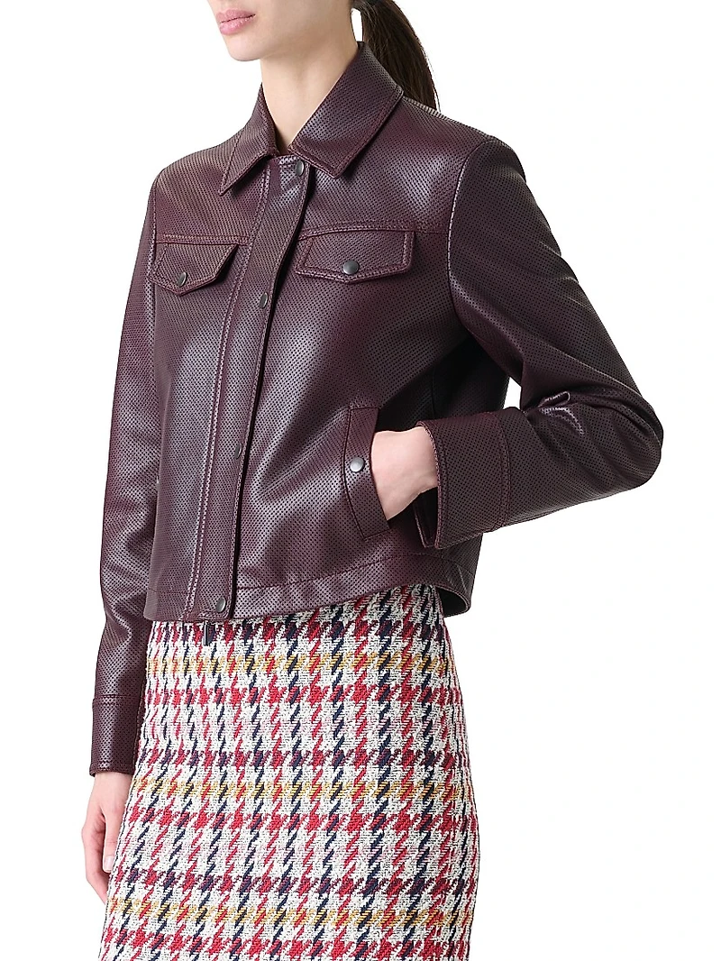 Pin Dot Leather Jacket