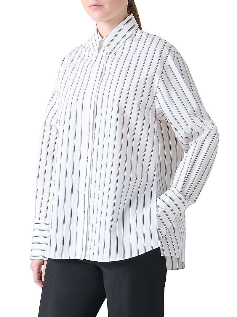 Stripe Poplin Cotton Shirt