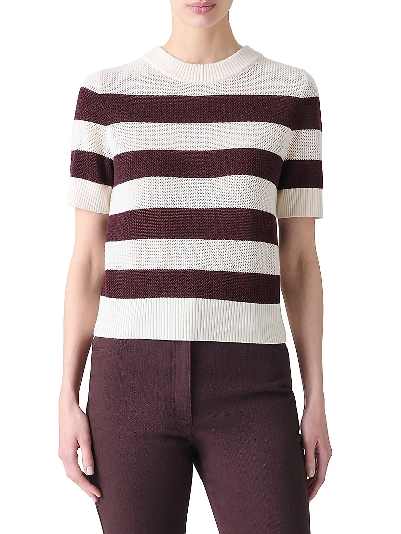 Striped Virgin Wool Knit Sweater