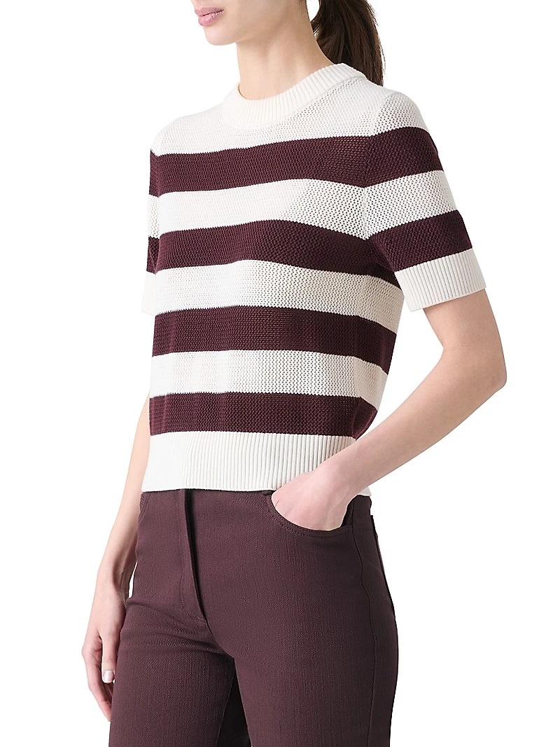 Striped Virgin Wool Knit Sweater