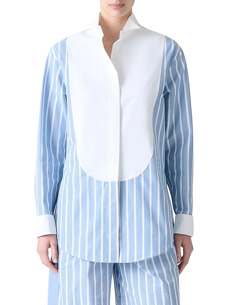 Striped Button-Front Tunic