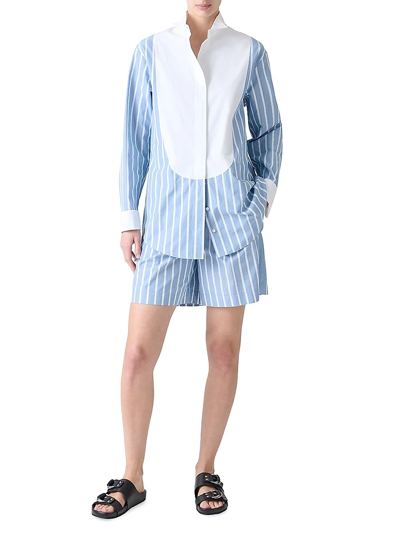Striped Button-Front Tunic
