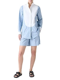 Striped Button-Front Tunic