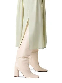 Belted Pleated Midi-Skirt