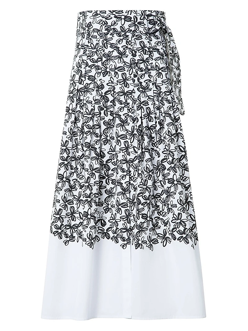 Daisy Print Midi-Skirt