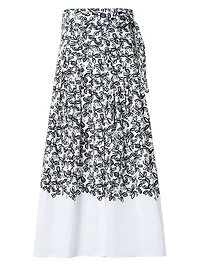 Daisy Print Midi-Skirt