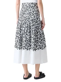 Daisy Print Midi-Skirt