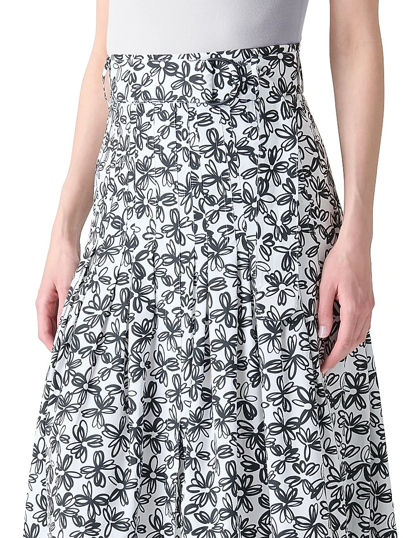 Daisy Print Midi-Skirt