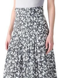 Daisy Print Midi-Skirt