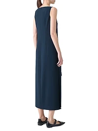 Sleeveless Lasercut Crepe Maxi Dress