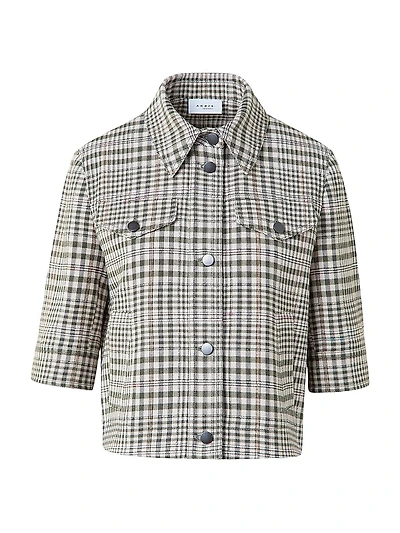 Plaid Cropped Shirt Jacket