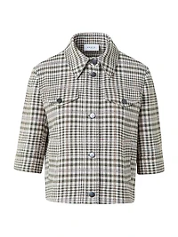 Plaid Cropped Shirt Jacket
