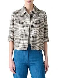 Plaid Cropped Shirt Jacket