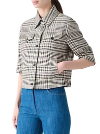 Plaid Cropped Shirt Jacket