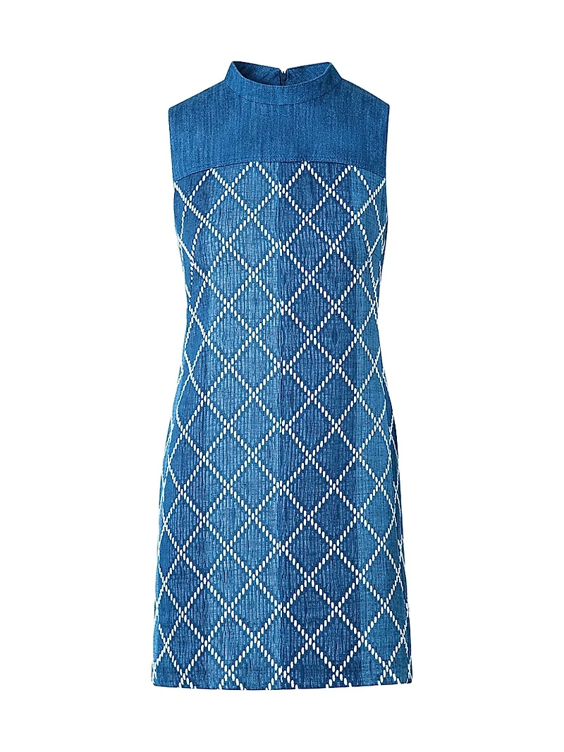 Jacquard Denim Sheath Minidress