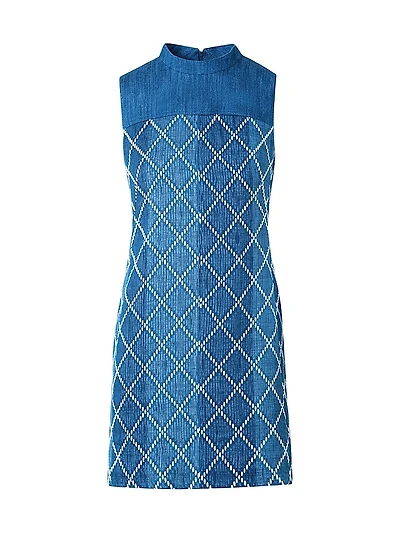 Jacquard Denim Sheath Minidress