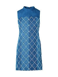Jacquard Denim Sheath Minidress