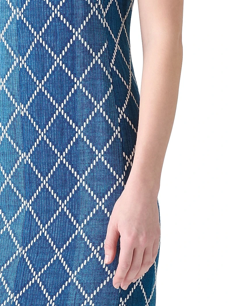 Jacquard Denim Sheath Minidress