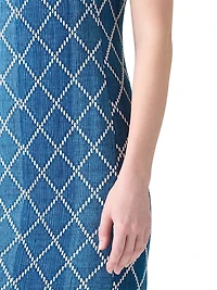 Jacquard Denim Sheath Minidress