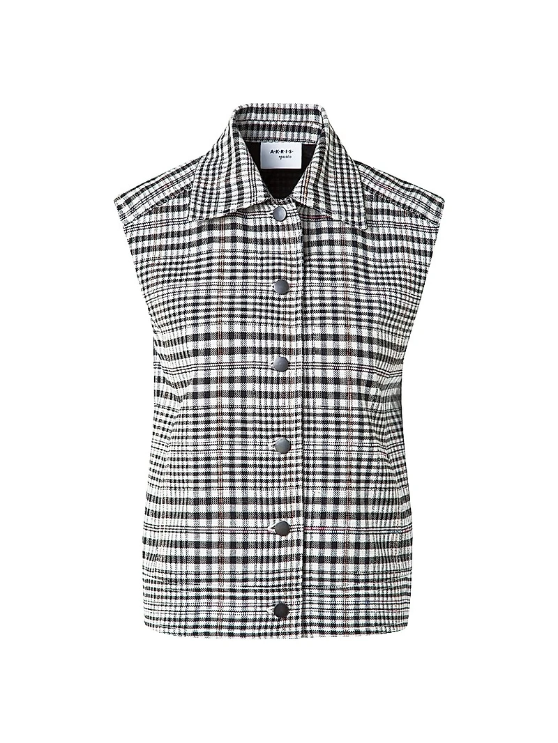 Plaid Kent Collar Vest