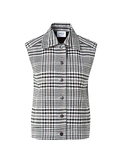Plaid Kent Collar Vest