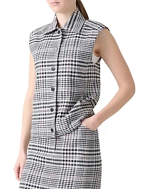 Plaid Kent Collar Vest
