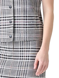 Plaid Kent Collar Vest