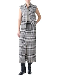 Plaid Kent Collar Vest