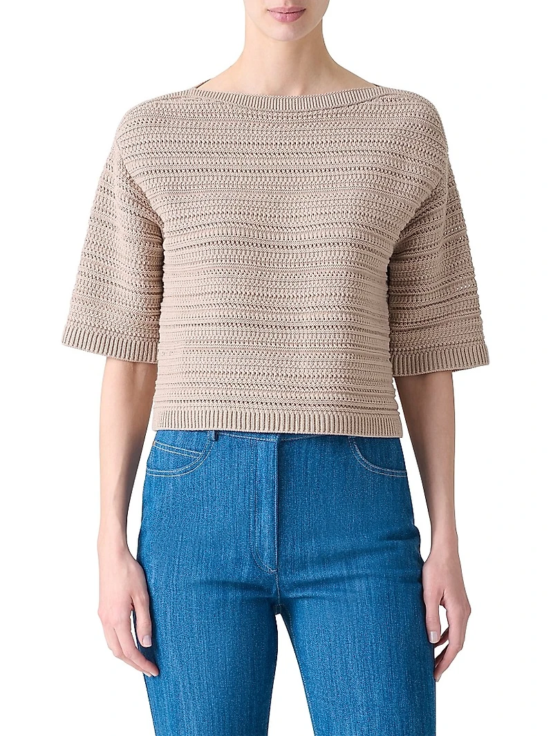 Textured Knit Short-Sleeve Top