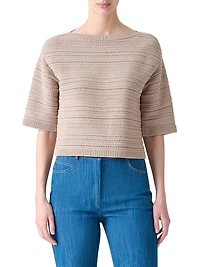 Textured Knit Short-Sleeve Top