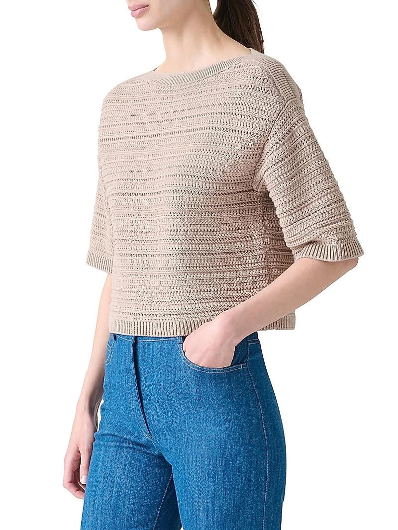 Textured Knit Short-Sleeve Top