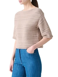 Textured Knit Short-Sleeve Top