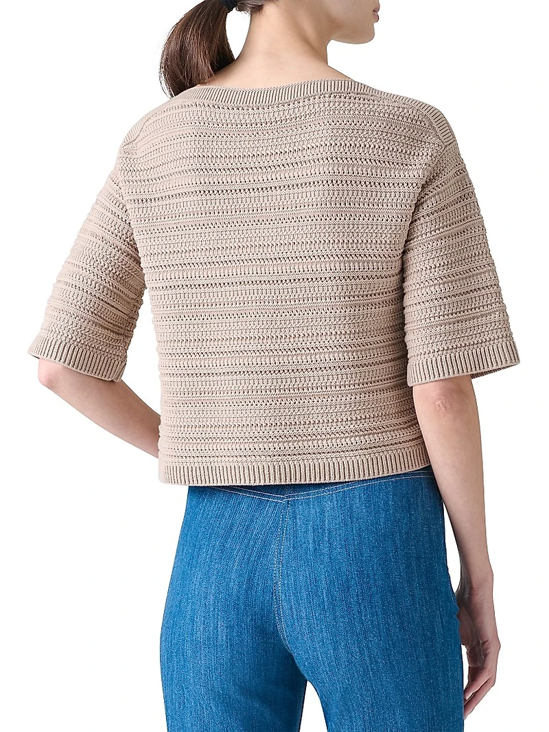 Textured Knit Short-Sleeve Top