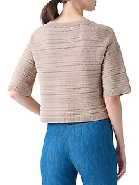 Textured Knit Short-Sleeve Top