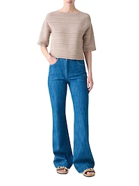 Textured Knit Short-Sleeve Top