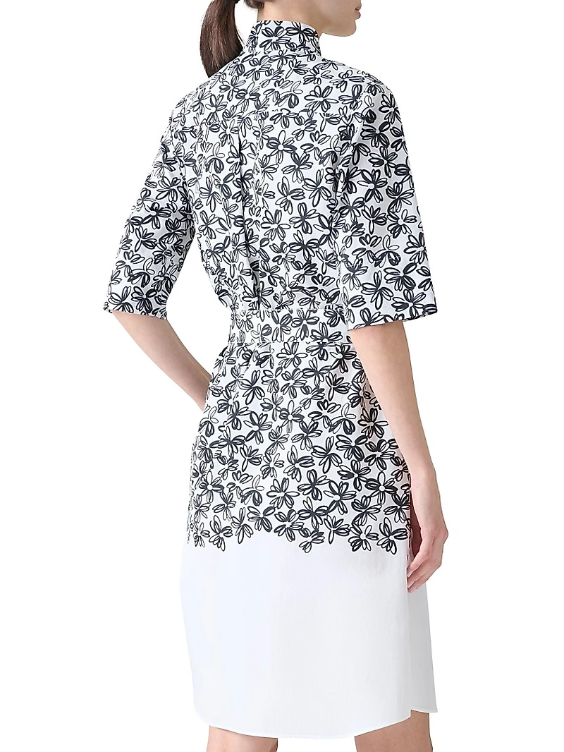 Floral Cotton Poplin Shirtdress