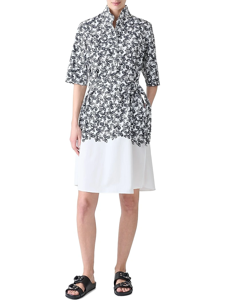 Floral Cotton Poplin Shirtdress