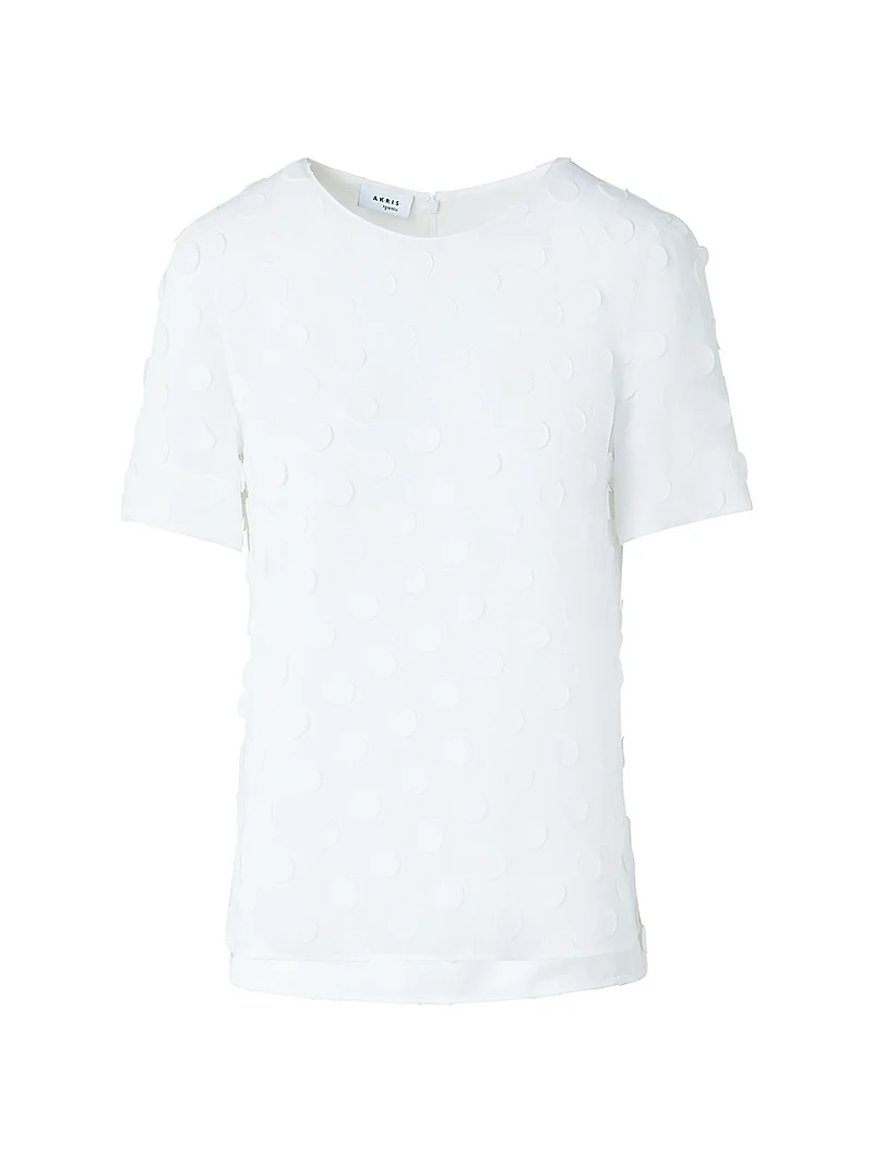 3D Polka Dot Georgette T-Shirt