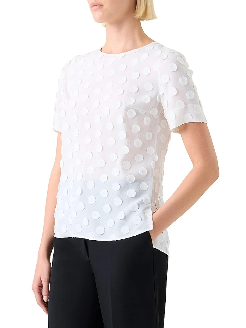 3D Polka Dot Georgette T-Shirt