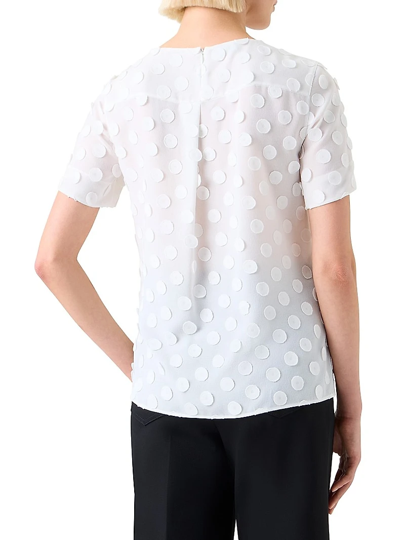 3D Polka Dot Georgette T-Shirt