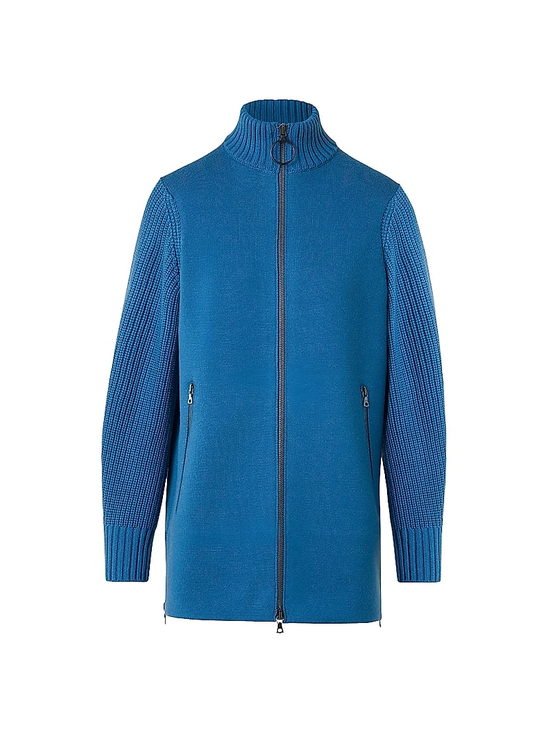 Cotton Knit Zip-Up Jacket
