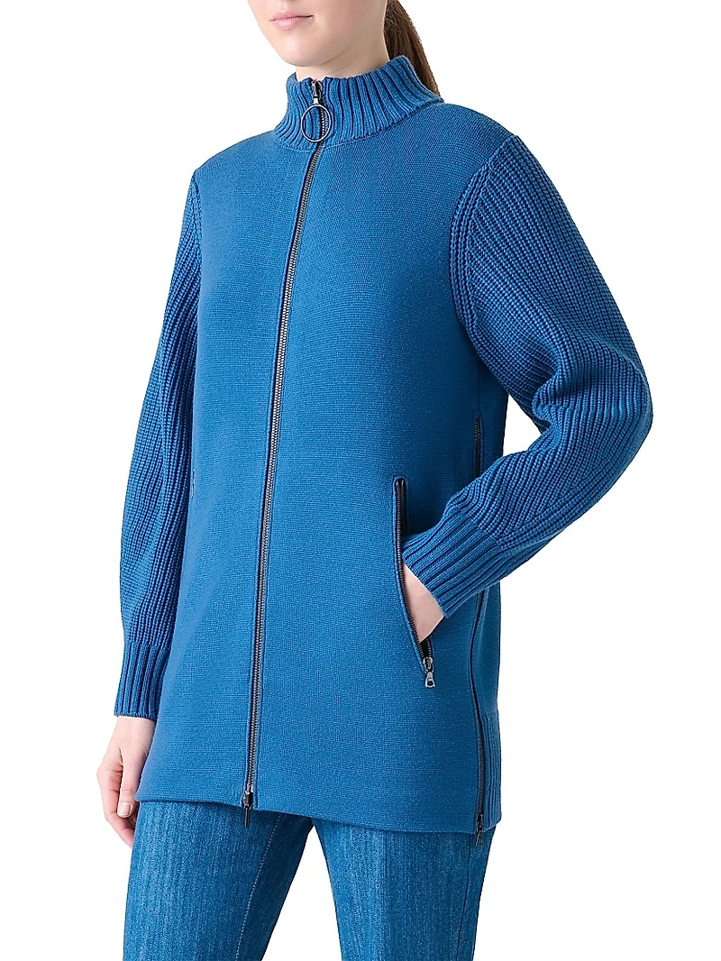 Cotton Knit Zip-Up Jacket