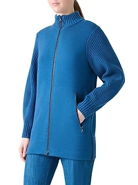 Cotton Knit Zip-Up Jacket