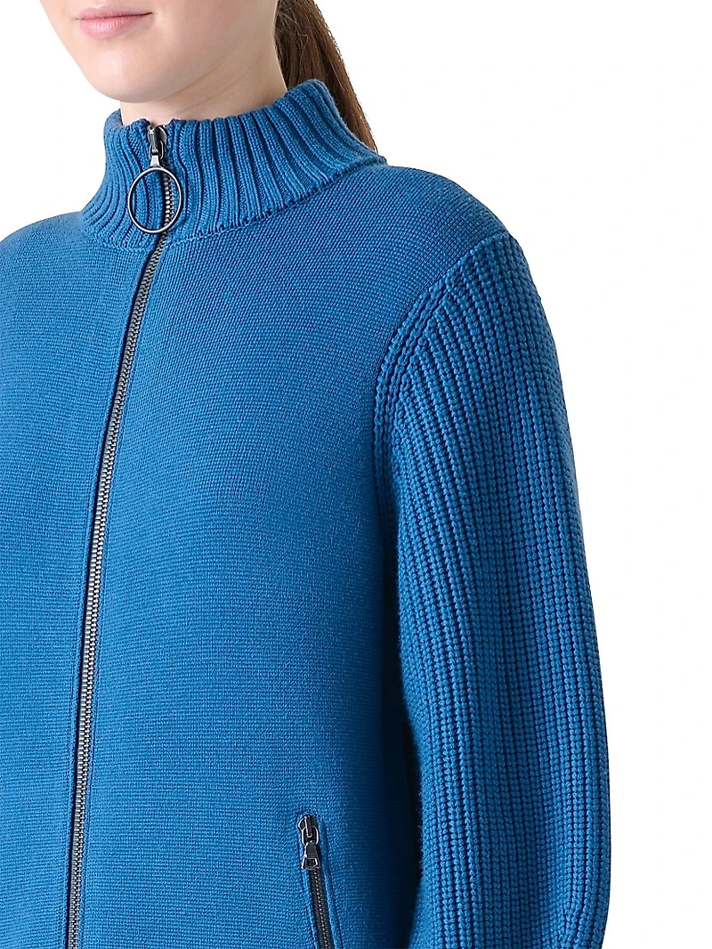 Cotton Knit Zip-Up Jacket