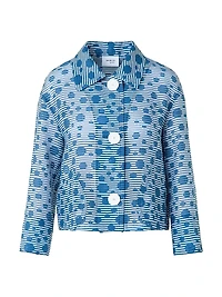 Wool Striped Polka Dot Jacquard Jacket