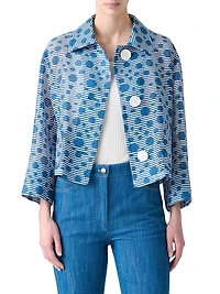 Wool Striped Polka Dot Jacquard Jacket