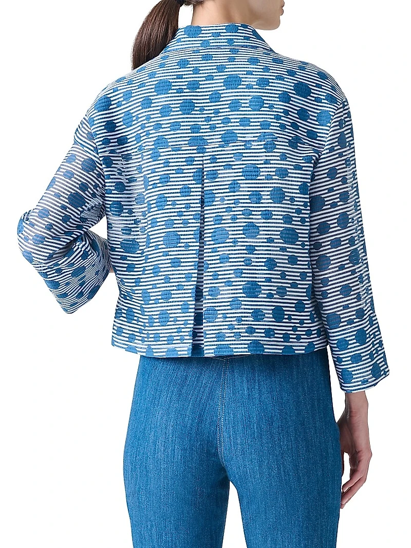 Wool Striped Polka Dot Jacquard Jacket